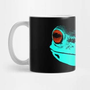 frog face / turquoise  / red eyes Mug
